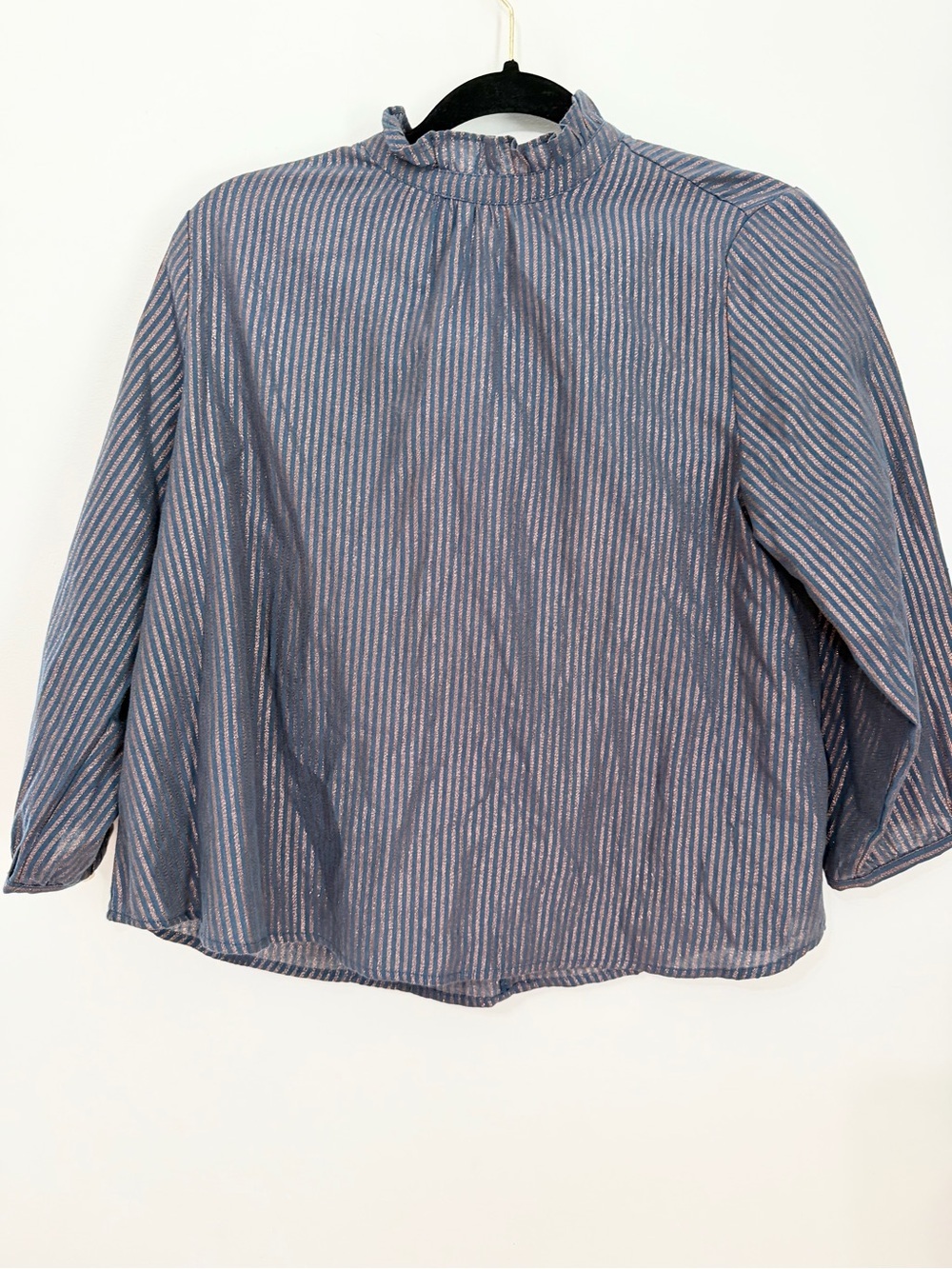 Trovata ruffled high-neck striped blouse XS